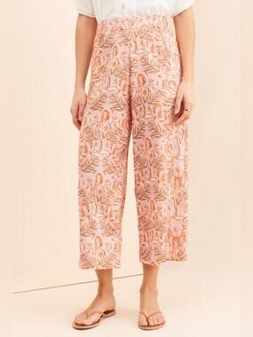 Dazey LA Free People Women’s Breezy Abstract High Waisted Cropped Flamingo Pants